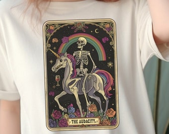 Skeleton Tarot Card Comfort Colors Shirt: Funny Goblincore Tee