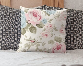 Vintage bloemensierkussen: shabby-chic boho-decor