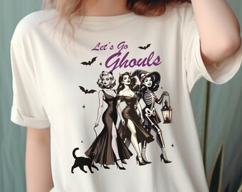 Vintage Halloween Komfort Farben Shirt: Let's Go Ghouls Tee