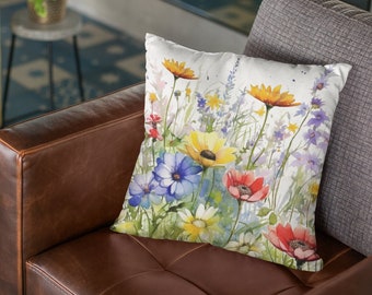 Sierkussen met bloemen: woondecoratie met wilde bloemen Cottagecore