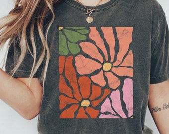Camisa Boho con Flores Silvestres: Camiseta con Flores de Colores Cómodos