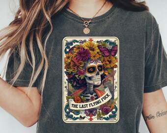 Funny Skeleton Tarot Card Comfort Colors Shirt: Goblincore Mystical Tee