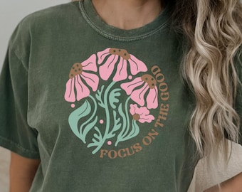 Comfort Colors Wildflower T-Shirt, Boho Floral Shirt