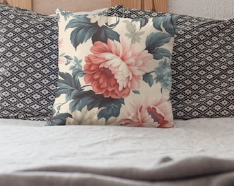 Poduszka dekoracyjna w kwiaty w stylu vintage: wystrój domu Cottagecore