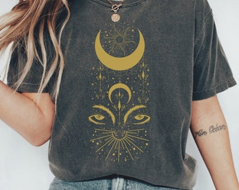 Sun & Moon Comfort Colors Shirt: Vintage Celestial Boho Tee