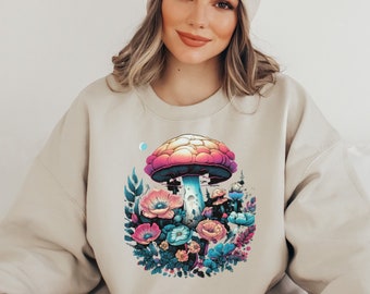 Goblincore Mushroom Sweatshirt, Cottagecore Fairycore Nature Shirt