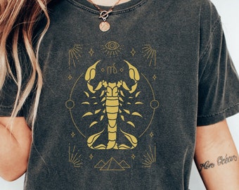 Vintage Scorpio Zodiac Sign Shirt: Comfort Colors Oversized Tee