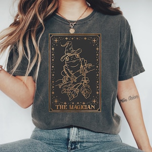 Comfort Colors The Magician Tarot Card Shirt, Cottagecore Frog Shirt, Mystical T-Shirt, Tarot Lover Gift