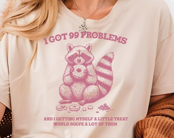 Camiseta divertida de mapache: camiseta gráfica vintage "99 Problemas"