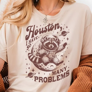 Funny Raccoon Astronaut T-Shirt: Vintage Trash Panda Meme