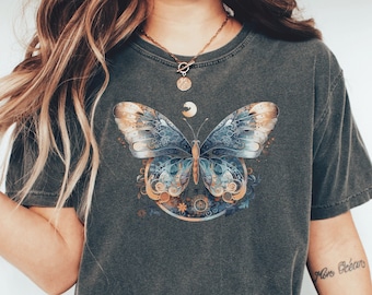 Boho Moth T-Shirt: Celestial Cottagecore Comfort Colors Tee
