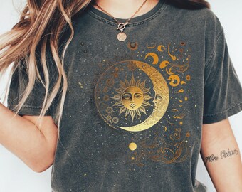 Boho Crescent Moon T-Shirt, Wild Soul T-Shirt, Moon T-Shirt, Ladies Celestial Crewneck Shirt, Gift for Her, Summer Tee Shirt