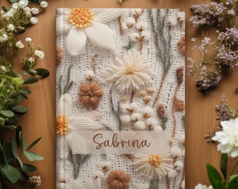 Personalisiertes Wildblumen Notizbuch: 3D Look Traumbuch