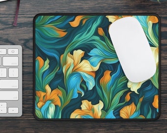 Floral Mousepad: Van Gogh Style Botanical Desk Decor