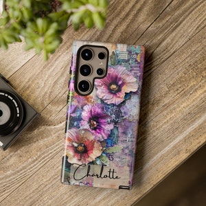 Personalized Wildflower Floral Junk Journal Aesthetic Phone Case S23 S22 S21 iPhone 15 14 13 12 Pro Max Google Pixel 6 7 8 pro