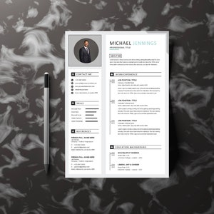 Professional Resume Template with Photo: Clean CV Design (Digital Download)