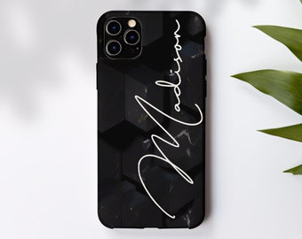 Funda para iPhone con monograma personalizado: funda resistente con nombre personalizado