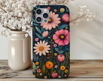 Vintage Wildflower Bouquet Phone Case | Magnetic Impact-Resistant Case