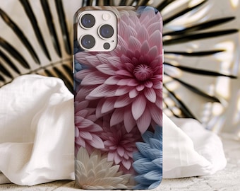 Funda para teléfono con estampado de flores silvestres bordadas en 3D: Funda floral para los últimos modelos de iPhone y Samsung Galaxy