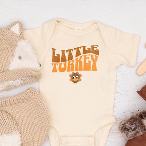 Retro Little Turkey Toddler Shirt: Thanksgiving Retro Designed Baby Tee