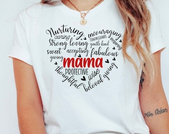 Mama Heart T-Shirt, Geschenk zum Muttertag
