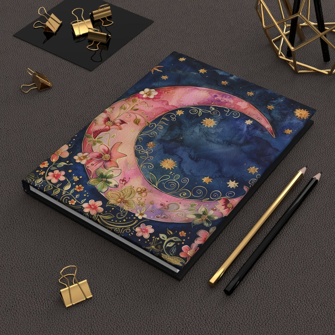 Cottagecore Celestial Moon Stars Journal, Botanical Nature Journal ...