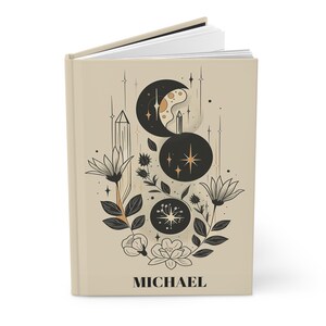 Personalized Celestial Moon Journal, Custom Mystical Dream Journal, Manifestation Journal, Mental Health Diary, Shadow Work Journal