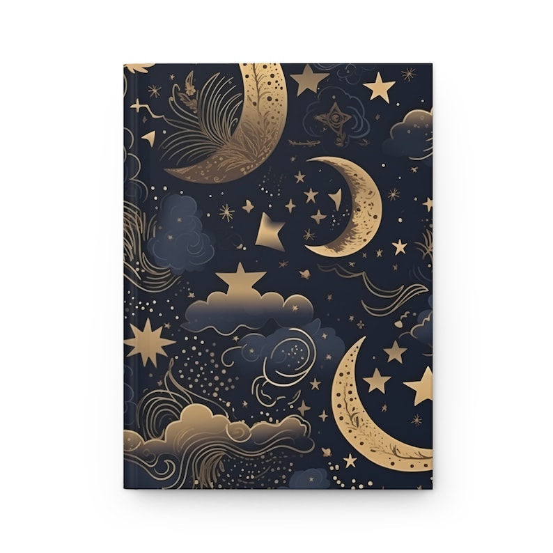 Celestial Moon & Stars Journal: Hard Cover Dream Grimoire, Wellness ...