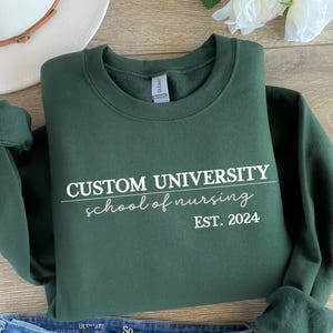 Custom College Embroidered Unisex Sweatshirt: School Spirit Personalized Sweater