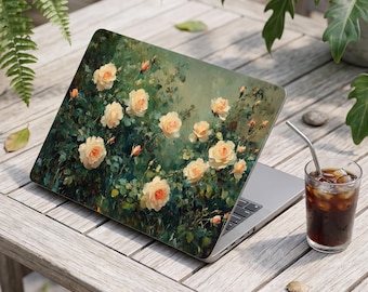 Vintage Rose Garden Matte MacBook Case | Floral Laptop Cover