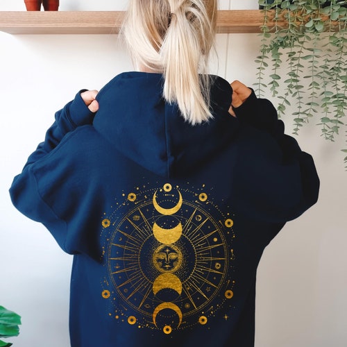 Moon Phases Hoodie: Whimsigoth Celestial Tarot Sweatshirt - Etsy