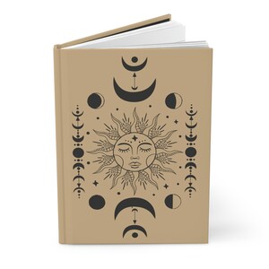 Sun and Moon Hard Cover Journal, Dream Journal, Tarot Journal ...