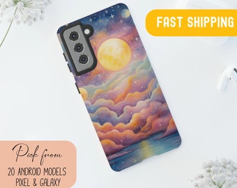 Custodia per telefono Mystical Sun Moon Stars: design galassia pastello