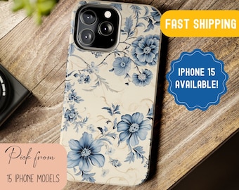 Cottagecore Wildflower Garden iPhone Case - Blue Floral Aesthetic