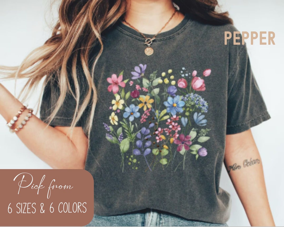 Wildflower Shirt, Flowers Tshirt, Floral Shirt, Comfort Colors