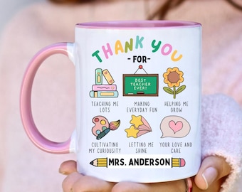 Personalized Teacher Coffee Mug: Teacher Appreciation Gift