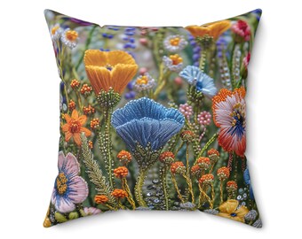 Sierkussen met bloemen: woondecoratie met wilde bloemen Cottagecore