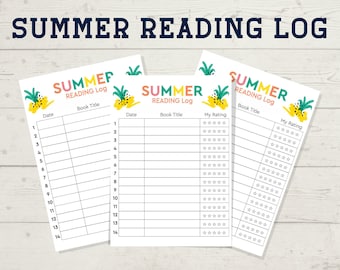 Printable Summer Reading Log, Book Log, Reading Tracker, Kids Reading Tracker