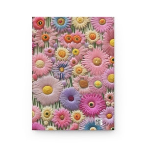 Diário de Sonhos de Flores Silvestres: Caderno de Capa Dura com Flores em Tons Pastel imagem 5