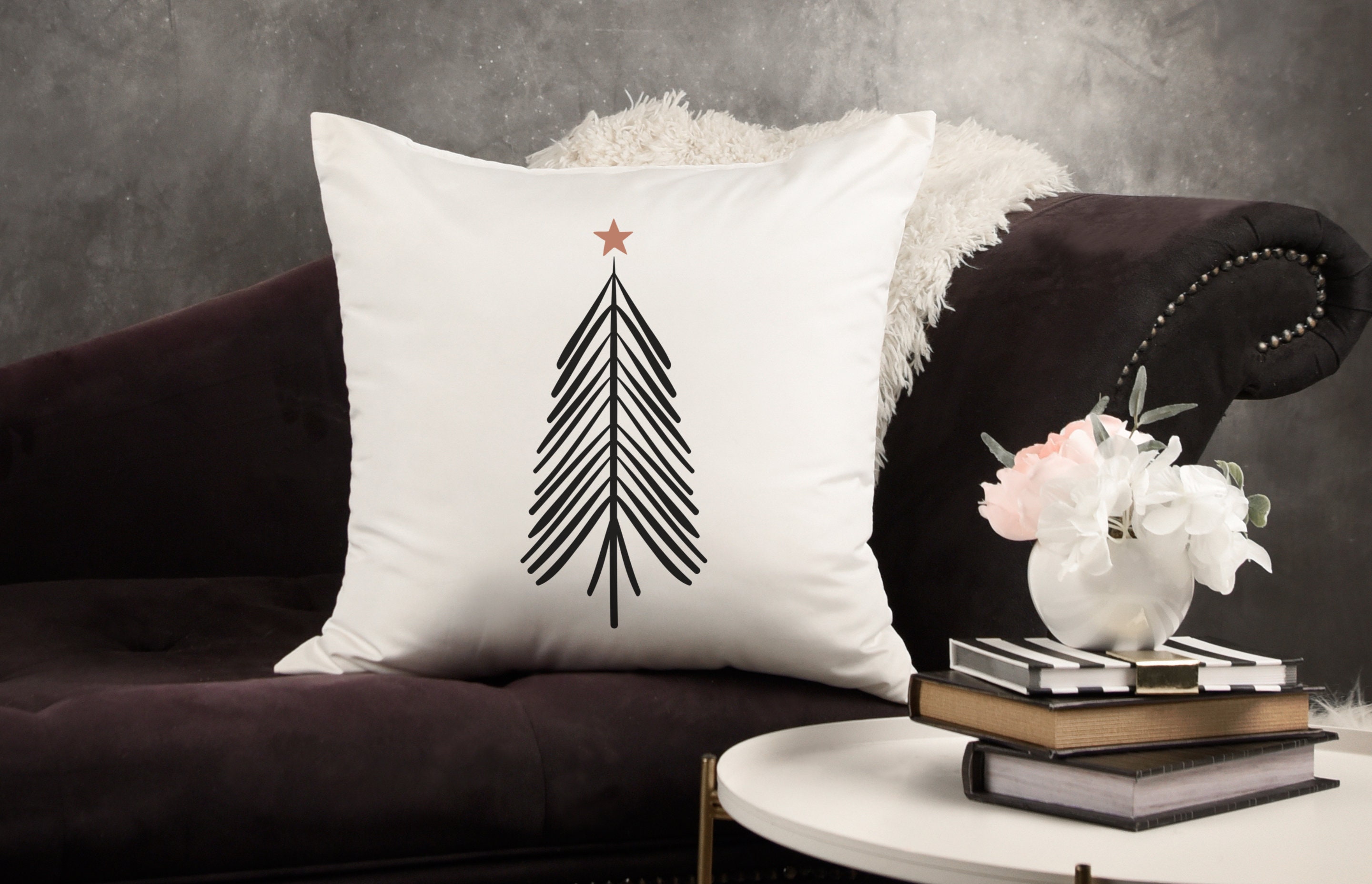 Minimalist Christmas Tree Pillow: Modern Holiday Decor