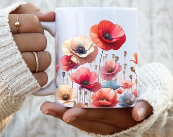 Pressed Flower Coffee Mug: Botanical Floral Tea Cup