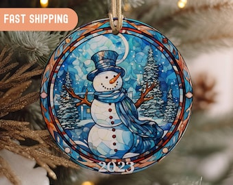 Custom Stained Glass Style Christmas Ornament: Family Keepsake