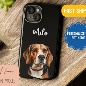 Custom Dog Photo Phone Case, Watercolor pet photo Tough Phone Case for iPhone 15 14 13 | Samsung Galaxy s23 22 21 & Google Pixel 7 6 5