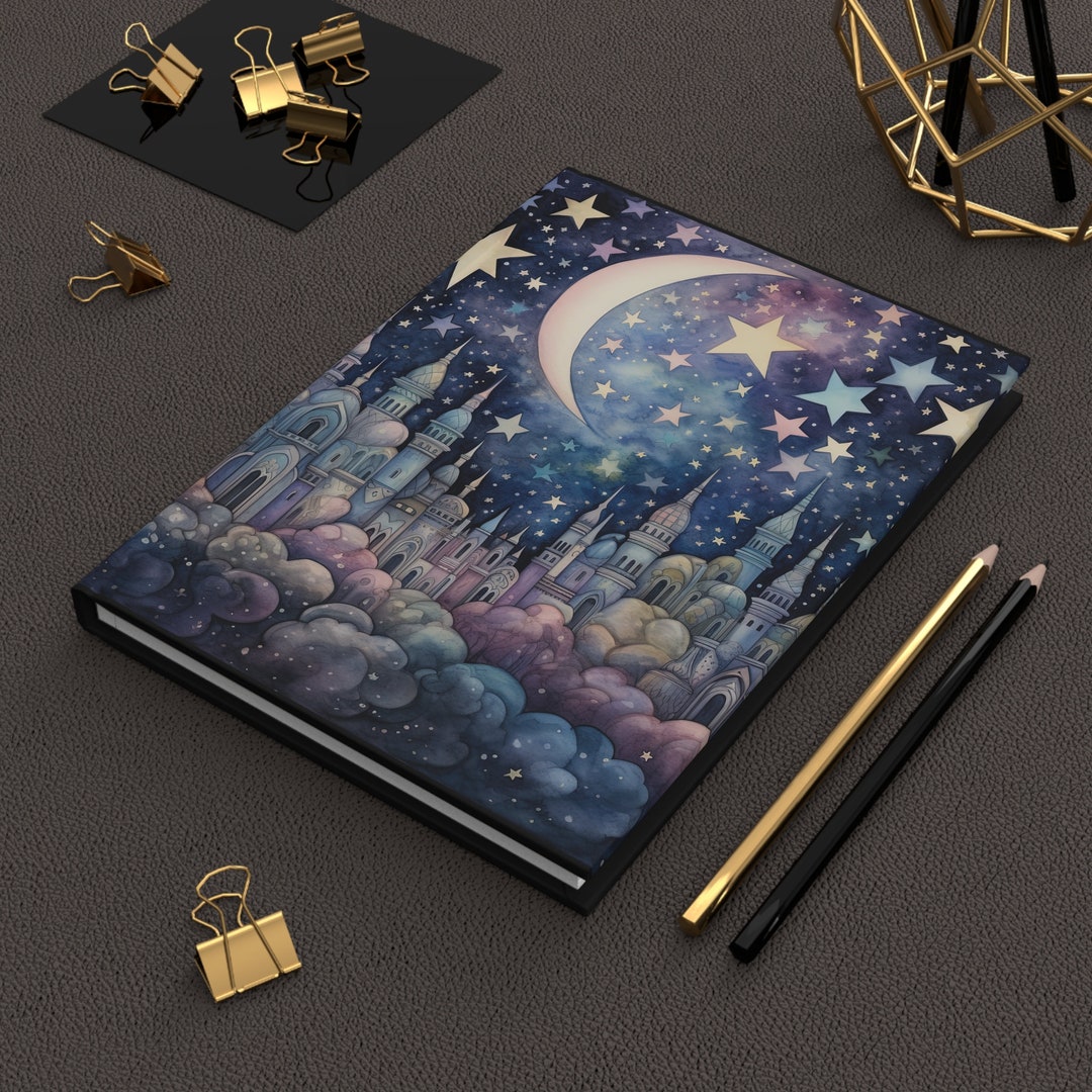 Celestial Sun Moon Stars Hardcover Journal: Dream & Wellness Notebook ...
