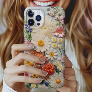 3D Wildflower Artistic Print Phone Case: Floral Case for latest iPhone Samsung Galaxy Models