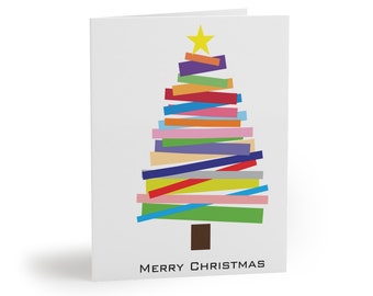Modern Christmas Tree Card Set: Minimalist Holiday Greeting