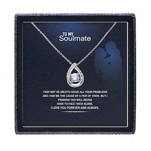 Aan mijn soulmate forever love floating stone ketting cadeau voor haar, vrouw, vriendin, verjaardag, bruiloft, Valentijn, verjaardag met message card