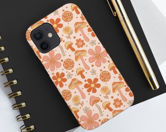 Trendy Retro Cottagecore Mushroom Phone Cases, Perfect for iPhone 15 14 13 12 11 Pro Pro Max Xr 7 8 Plus