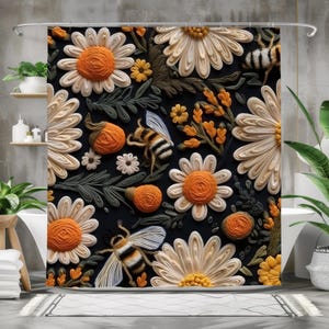 Floral Cottagecore Shower Curtain, Cute Shower Curtain, Cottagecore Bathroom Decor, Floral Bath Decor, Botanical Shower Curtains