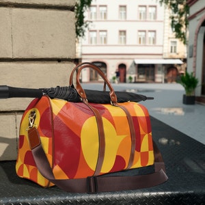 Vintage Boho Print Wasserdichte Reisetasche | Nachttasche | Oversized Tragetasche | Damen Schultertasche | 70er Jahre Tragegepäck